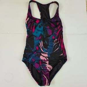 All In Motion Zip Front Racerback  swimsuit